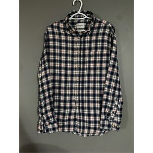 Goodfellow & Co Blue Red Flannel Button Up Top Size Large